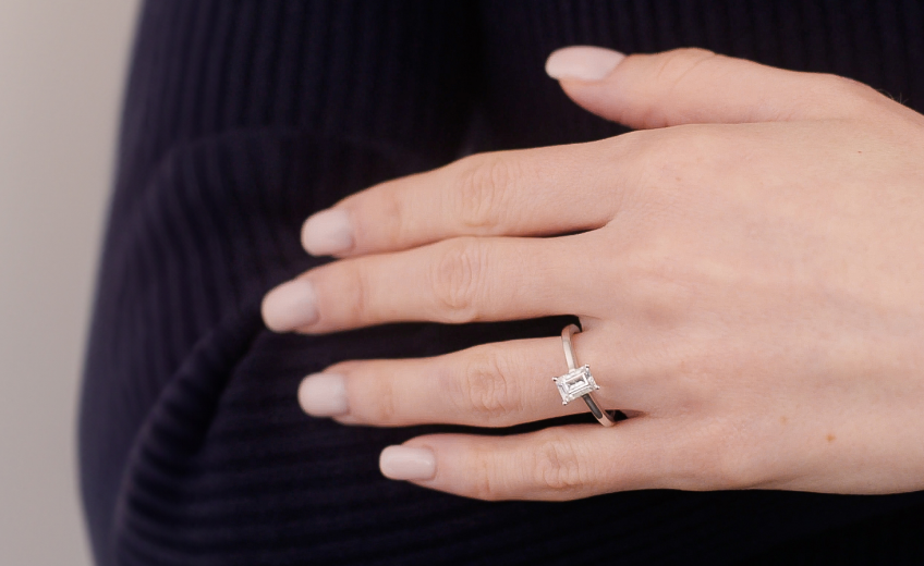 Platinum ring on hand